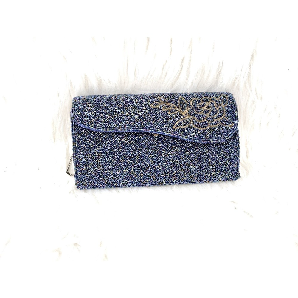 Super Cool Vintage Beaded Floral Colorful Purse Handbag Inner Pocket Fully Lined